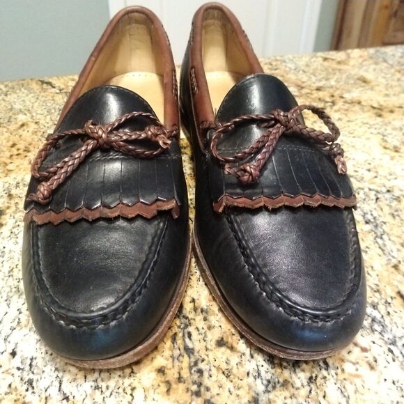 Allen Edmonds Men’s Woodstock Shoes Black Brown Tassels Leather Loafers Sz 11 C - Picture 9 of 14